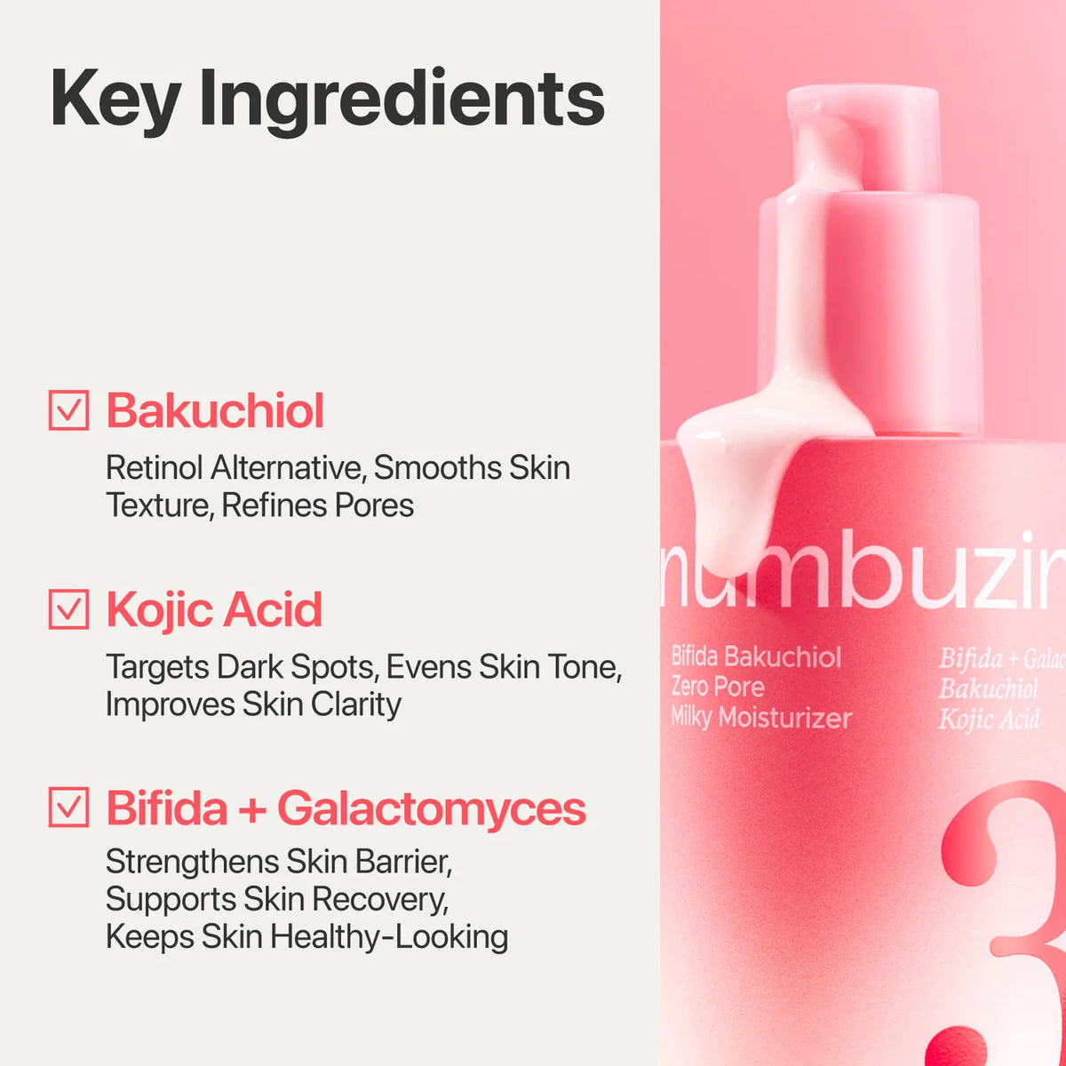 NUMBUZIN No. 3 Bifida Bakuchiol Zero Pore Milky Moisturizer