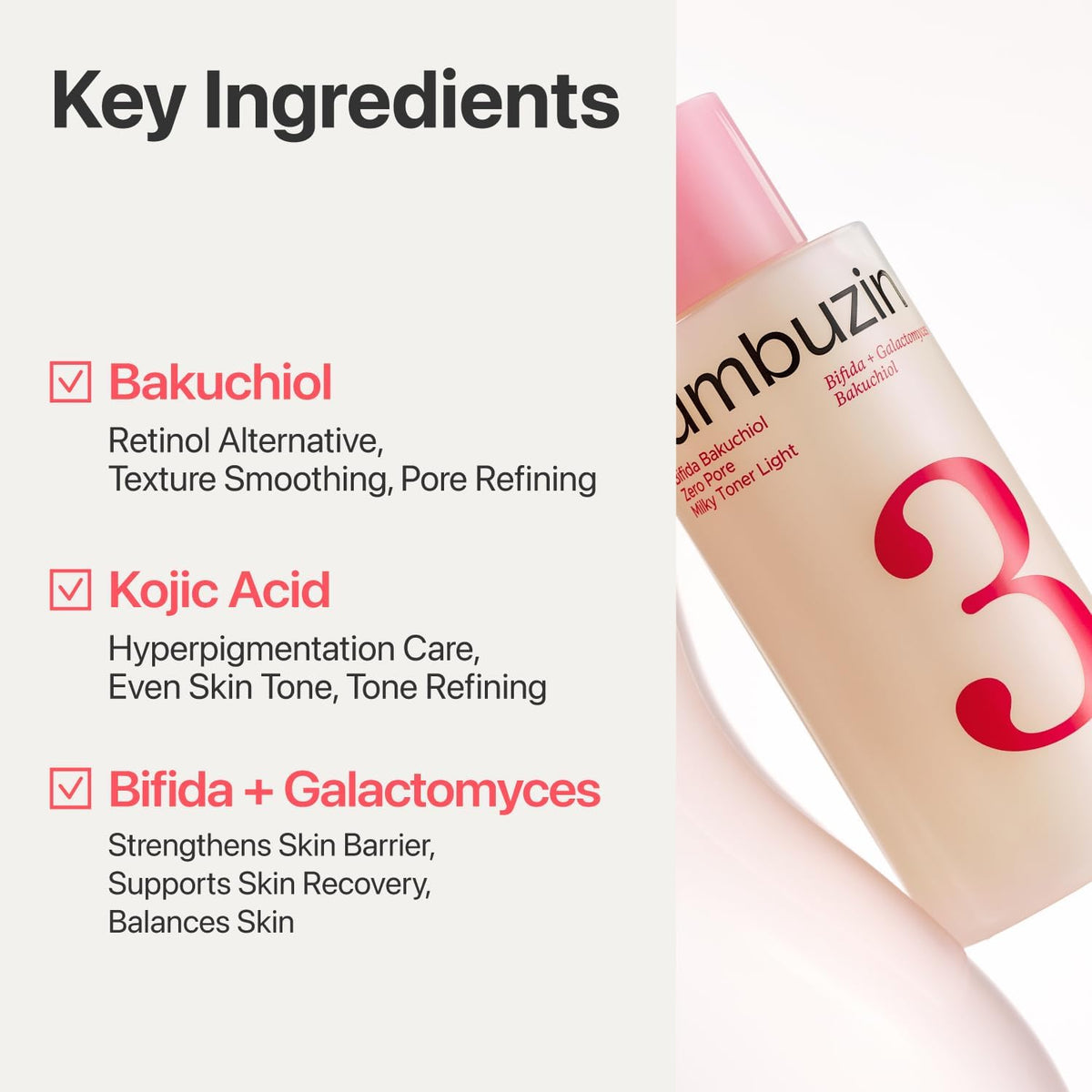 NUMBUZIN No. 3 Bifida Bakuchiol 50 Zero Pore Milky Toner