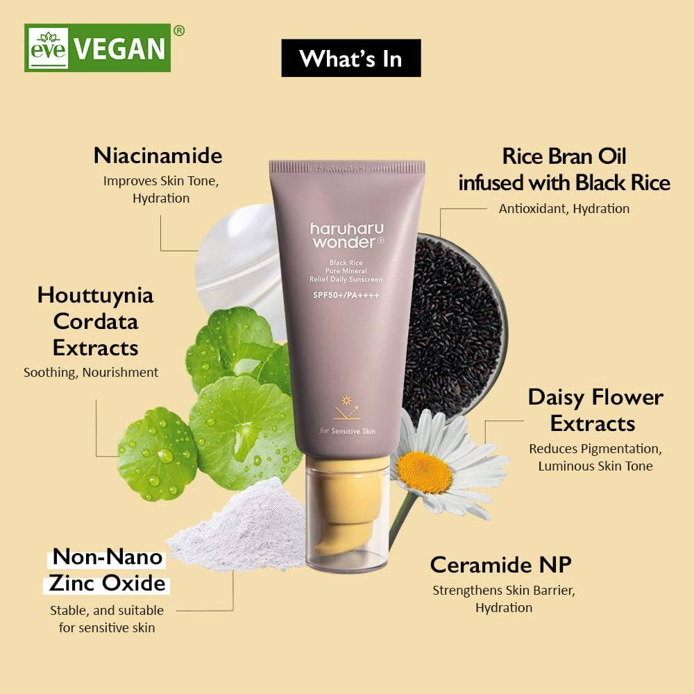 HARUHARU WONDER Black Rice Pure Mineral Relief Daily Sunscreen SPF50+/PA++++