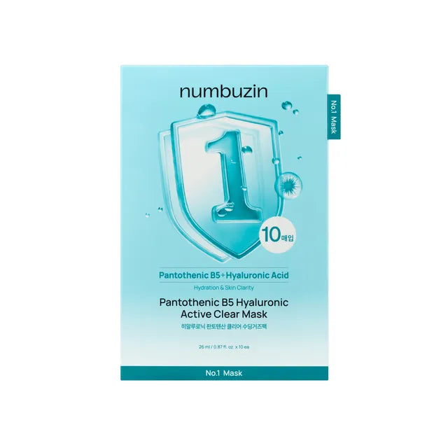 NUMBUZIN No.1 Pantothenic B5 Hyaluronic Active Clear Mask (10 Sheets)